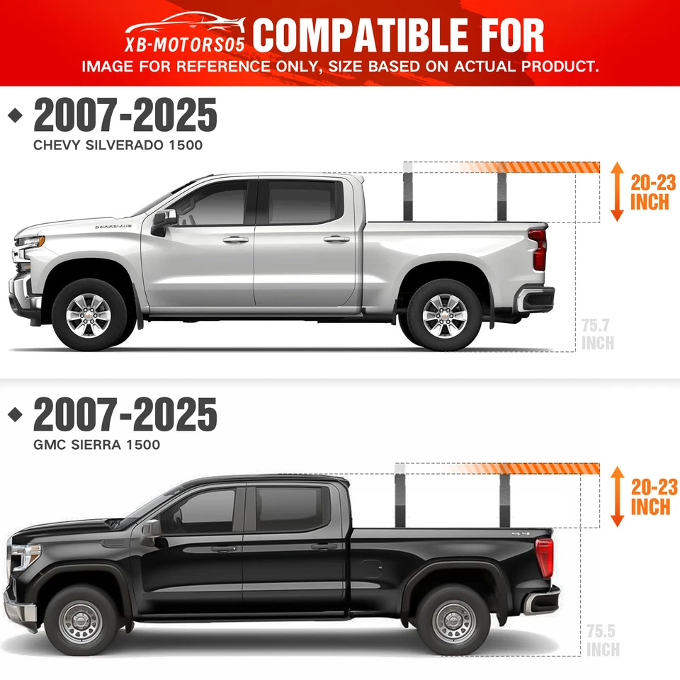 Overland Bed Racks Cargo Carrier for 07-25 GMC Sierra 1500&Chevy Silverado 1500 - Изображение 2 из 4