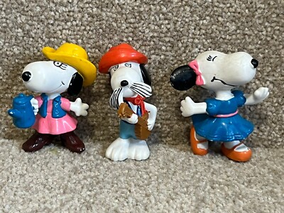 Snoopy PVC Figuren Konvolut - 3 x Figuren - tanzend, Wasserkanne - Vintage 1958/66