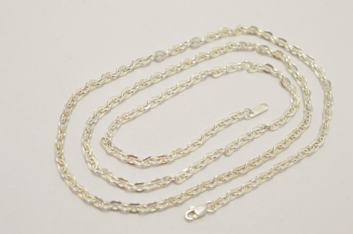 "Collares de cadena de cable eslabón plano de plata esterlina 925 Taxco México 16""- 28" - Imagen 3 de 34