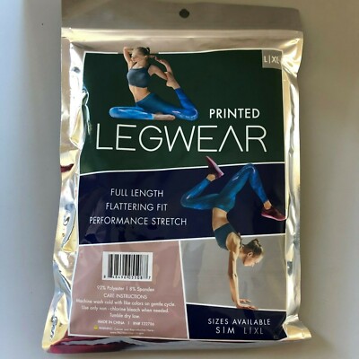 Leggings Women's S/M Printed Performance Stretch Pants Full Length NEW LEGWEAR