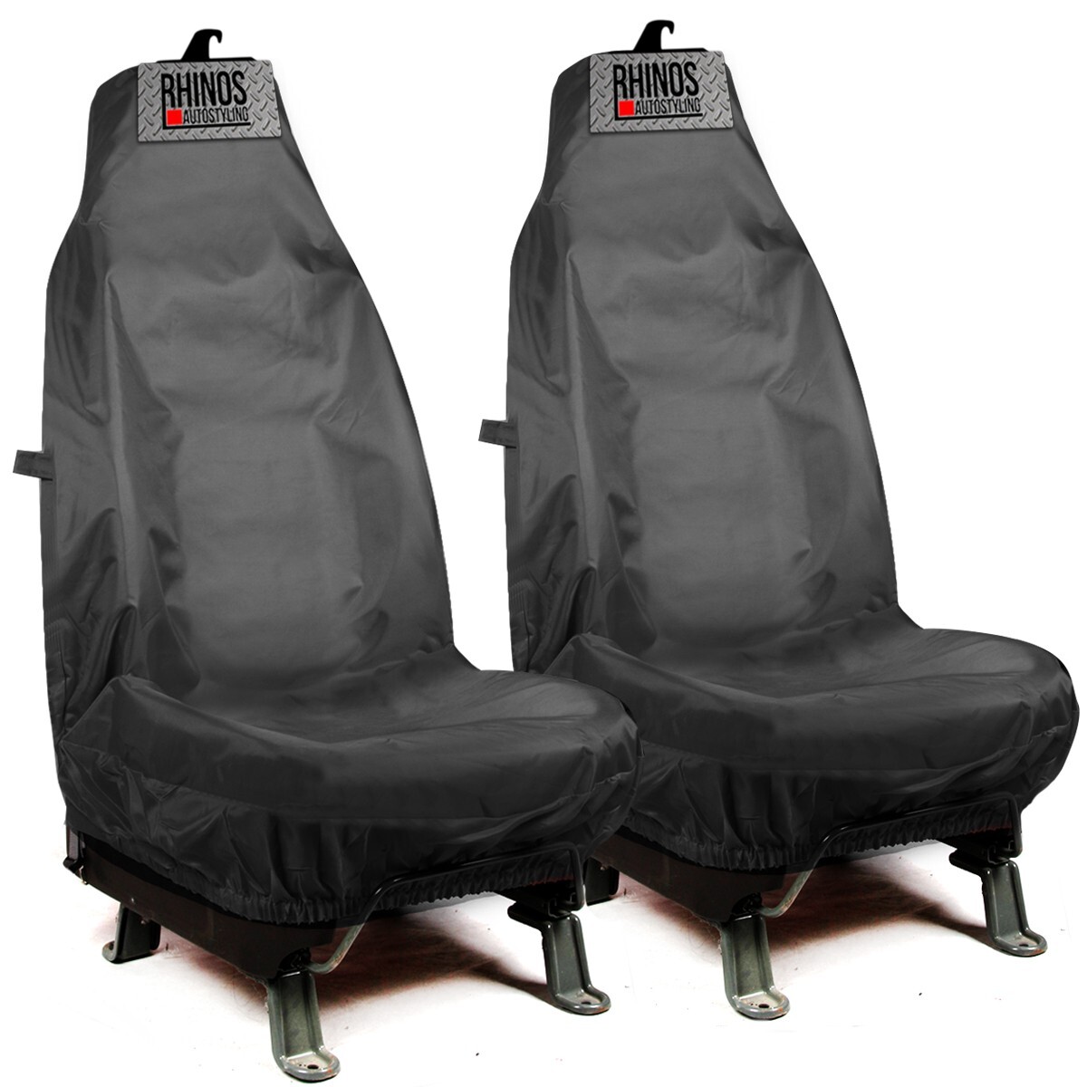 HT-Accessories Heavy Duty Waterproof Seat Covers For Renault Megane – Front Pair, Black Nylon