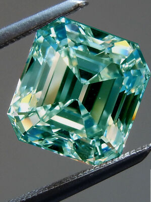 2.54 Ct Vvs1 Fancy Ice Blue Color Asscher Loose Moissanite For Ring/Earrings