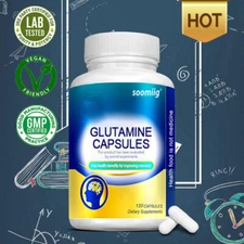 Glutamine 120 Capsules Improve Cognitive Performance Promote Brain Health US