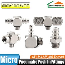 Mini Small Pneumatic Push in Fitting Male Thread Air Line Hose Barb Connector