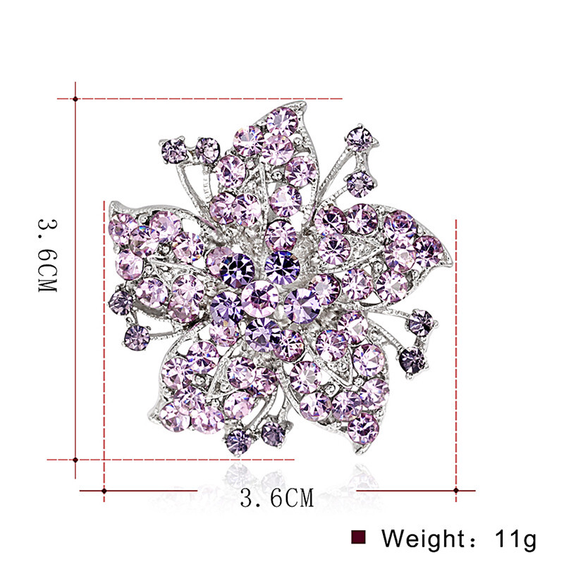 Vintage Flower Brooch Pin - Rhinestone & Crystal CZ Lapel Pin For Women | Elegant Dress Hat Bag Accessory Gift
