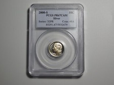 OLD US COINS 2000-S ROOSEVELT SILVER DIME 10 CENTS PCGS PR67CAM