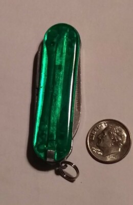 Swiss Style  Mini  Multi-Function Knife  2 1/4''  Stainless  5 Tools. ~ GREEN ~
