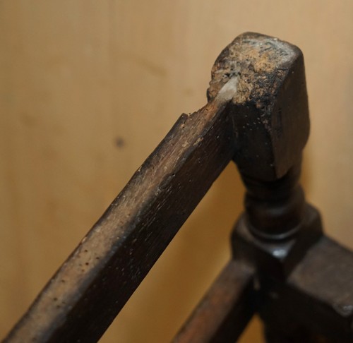 QUALITY ANTIQUE CIRCA 1660 CHARLES II ENGLISH OAK 17TH CENTURY OCCASIONAL CHAIR - Picture 16 of 16