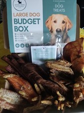 Large dog, all natural, high-quality treats box, 22 pieces approx, variety chews