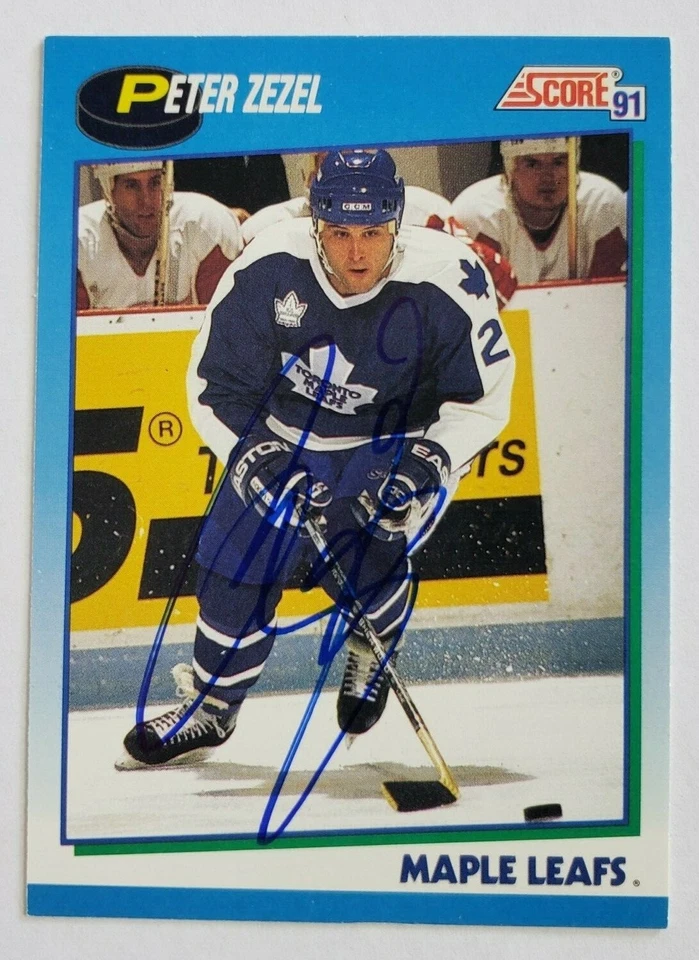 PETER ZEZEL HAND SIGNED AUTOGRAPHED NHL HOCKEY CARD SCORE #489 MAPLE LEAFS - Image 3 of 4