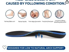 3ANGNI Insoles for Plantar Fasciitis, Foot Orthotic Insole 9 Men