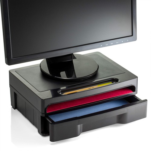 Oic Monitor Stand With Drawer Black - 第 4/7 張圖片