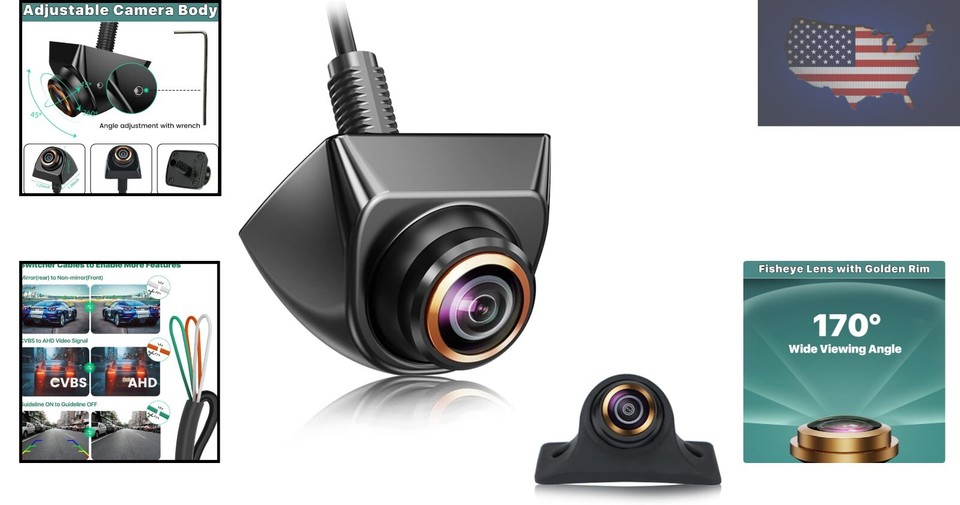 HighDefinition AHD 720P Camera with EyeCatching Golden Rim and