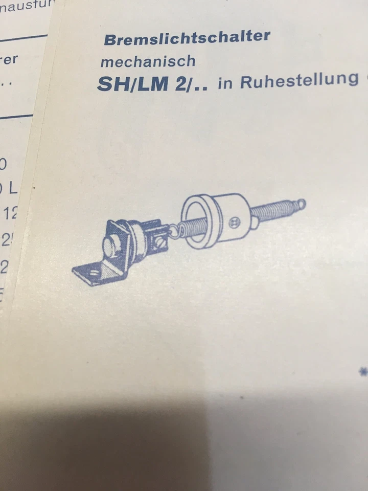 Interruptor de luz de freno mecánico NOS 1 50+60 años Opel Bmw Dkw Mercedes Benz. Foto 3 de 4