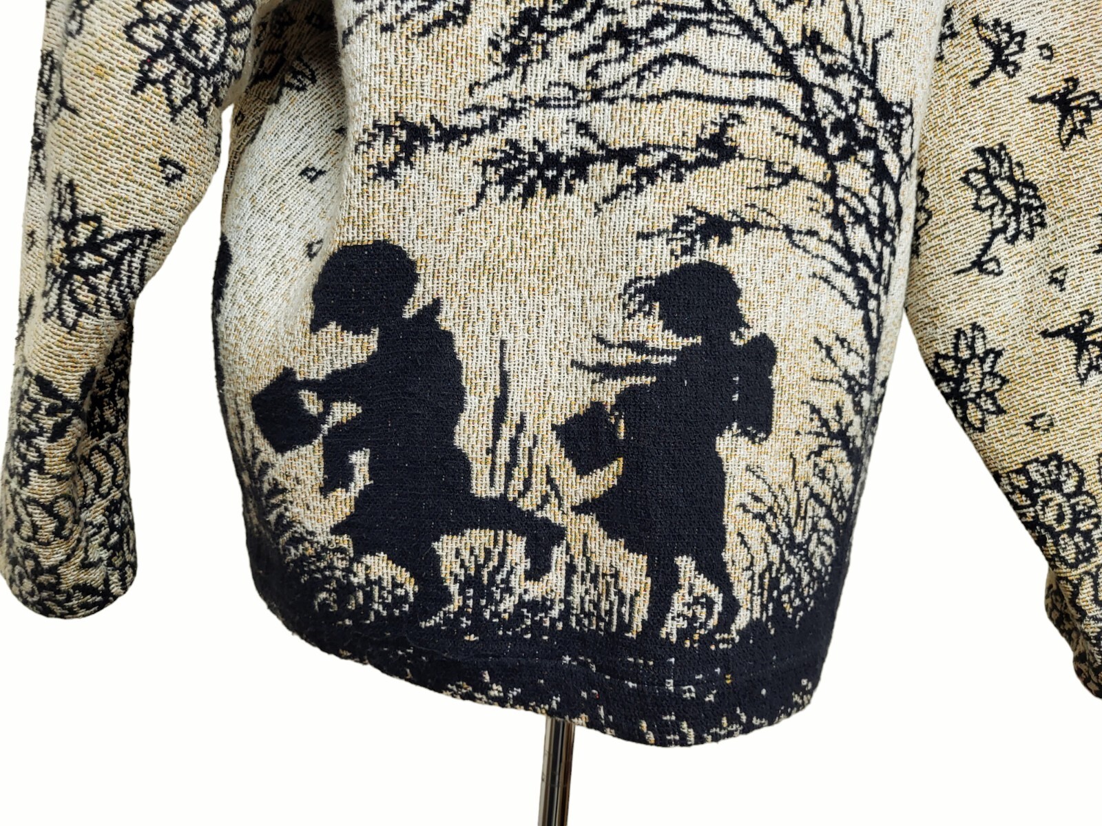 Arazzo pony dipinto con fiori bambini e cuori giacca cappotto donna taglia unica