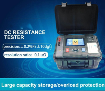 DC Resistance Tester with Current 20A Range 0.0uΩ～1.00MΩ Resolution 0.1uΩ