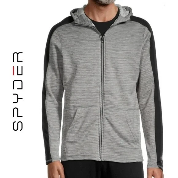 Spyder Men's Long Sleeve Full Zip Performance Activewear MED Gray Active