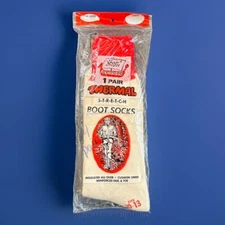 Norsk Thermal Stretch Boot Socks Cream Red Insulated Unisex VTG 70s Men's 10-13