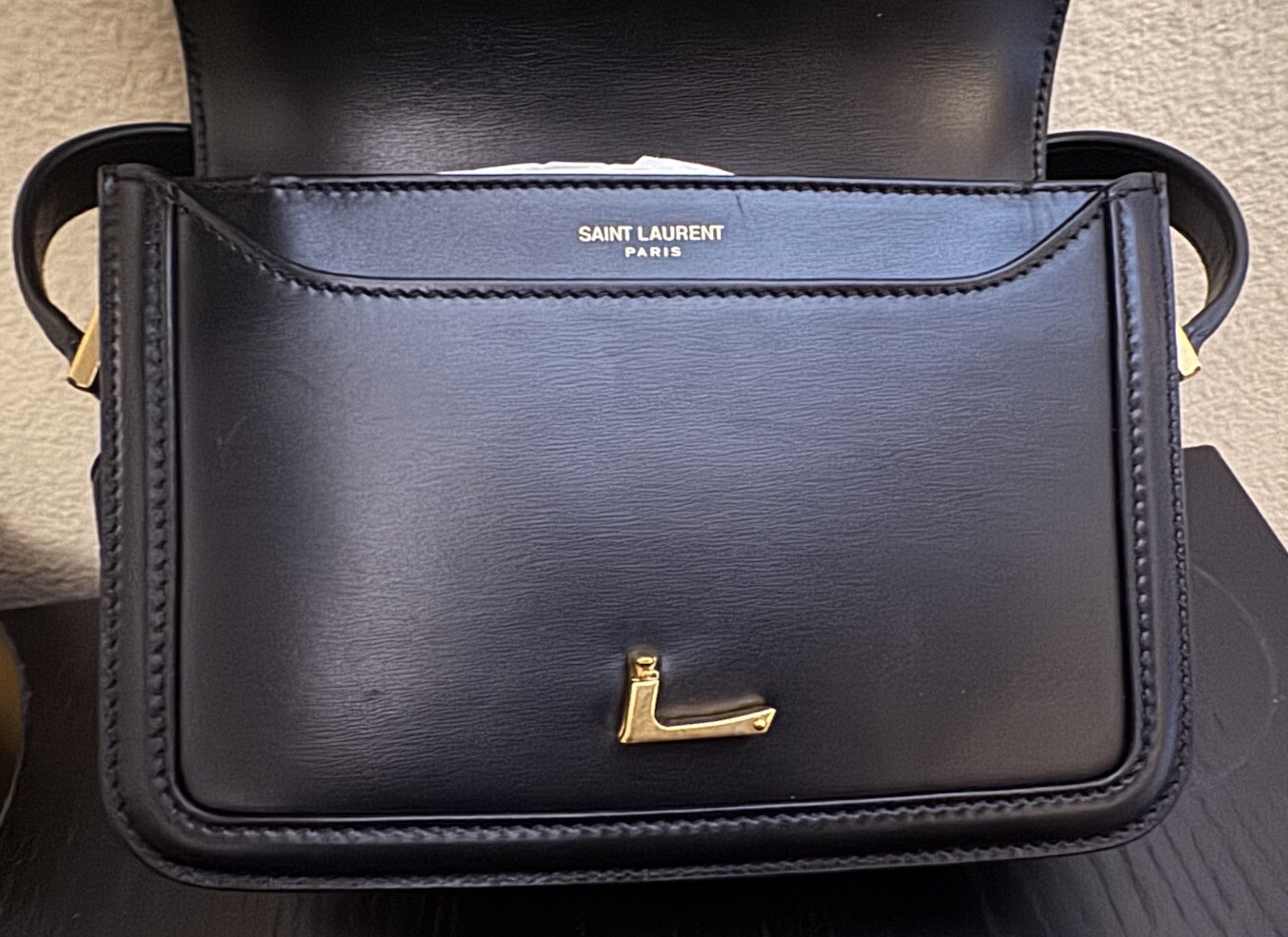 Borsa a tracolla Saint Laurent Solferino in pelle nuova senza etichetta nera