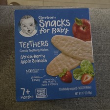 Gerber Teethers Gentle Teething Wafers - Strawberry Apple Spinach - 1.7 OZ - Pac