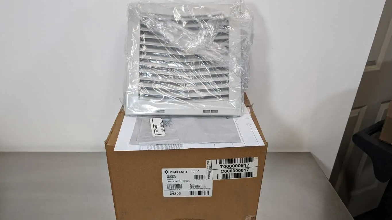 Hoffman HF1016414 Side-Mount Filter Fan 34203 115VAC 159CFM Light Gray Nvent