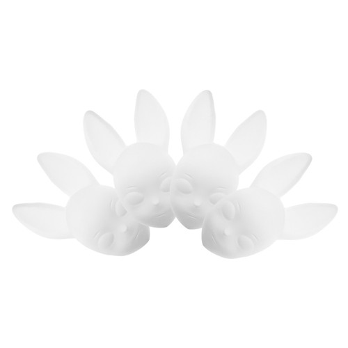 4 Pcs Kaninchengesichtsmaske Weiße Maskerademaske Bemalbare