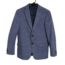 Michael Kors Boys Blazer 14R Navy Blue Check Sport Coat Jacket Fully Lined