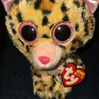 Ty Beanie Boos Livvie Leopard Plush Stuffed Animal Pink Glitter Eyes — photo 1