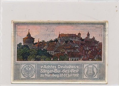 AK VIII Deutsches Sängerbundfest Nürnberg 1912 Stadtmotiv X250