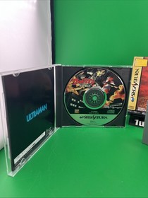 Ultraman Hikari no Kyojin Densetsu w/Box Cart Sega Saturn Japan import. (T28)