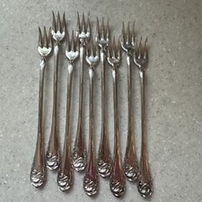 Fleur de Luce Oneida Community Silver Plate Lot 9 Seafood Cocktail Forks