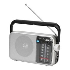 AM/FM Radio Portable - Transistor Radio - Battery Powered - Mains Silver