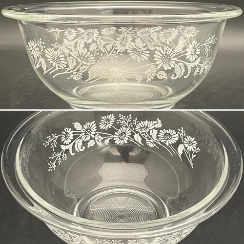 Pyrex White Lace aka Colonial Mist Clear Bottom 322 Mixing Bowl 1988-1994 USA 1L - Picture 9 of 9