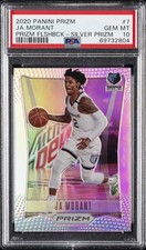 2020 PANINI PRIZM PRIZM FLASHBACK SILVER PRIZM #7 JA MORANT PSA 10