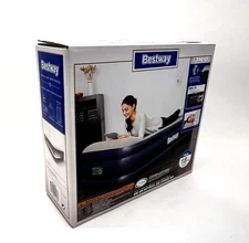 Bestway Tritech Twin Air Mattress Inflatable Bed Built-In AC Pump Guest Camping