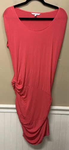 UNDERCOVER PINK Victoria’s Secret Shirt Dress Womens S Pink Ruched Sides Short Sleeve