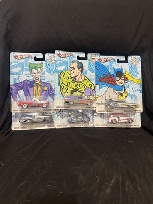 Hot Wheels DC Comics 2012 Lot Of 6 Batman Character Cars! Joker Quinn Riddler!!