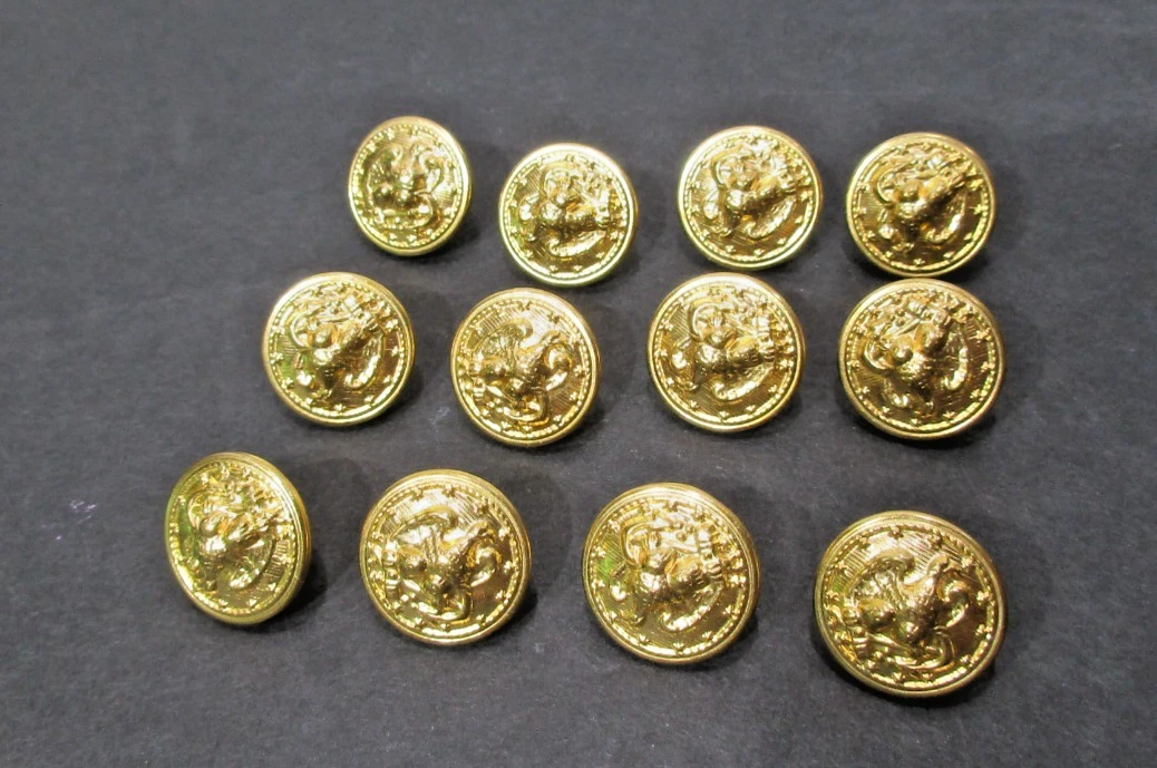 25+ Gold Vintage Original Collectible Metal Sewing Buttons for