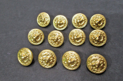 Brass Button 5/8  Shank US Navy Eagle Anchor  lot of 12 buttons
