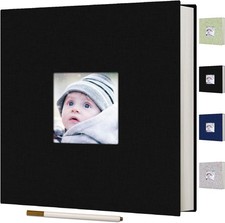 Large Photo Album Self Adhesive Scrapbook for 4x6 5x7 8x10 Pictures Linen Cover