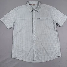 SIMMS Mens M brrr© Nylon Performance Short Sleeve Fishing Shirt Stretch Plaid