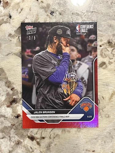 2025-26 Topps Now Jalen Brunson #321 NBA Conference Finals MVP Red Foil #5/5