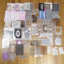 LARGE Lot Stamps  Dies  Embossing Folders for Card Background Making Crafting