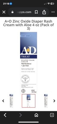 A + d Diaper Rash Cream, Zinkoxid