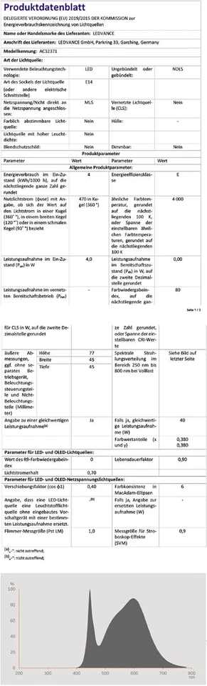 4058075819733 Lampada LED, Vetro, 3 Lamp, Luce Neutra [Classe Di Efficienza Ener - Immagine 2 di 4