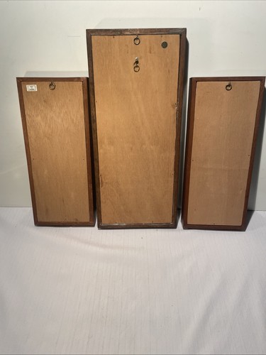 Set Of 3 Vintage Handmade MCM Mid Century Sea Shell Foral Framed Art Wall Art - Picture 15 of 15