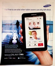 Samsung Galaxy Tab Vintage Magazine Ad 2010 Original Print Early Tablet Promo