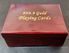 GOLD Playing Cards in 999.9 Gold Foil Plating Nice Wood Velvet Lined Box — photo 3