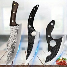 1PC Stainless Steel Chef Cleaver Hand-forged Utility Knife with Wooden Handle