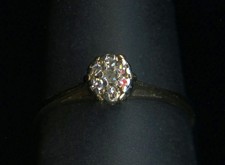 10K 1.44 Gram Fine Solid Yellow Gold Size 7 Natural Diamond Cluster Ring TI